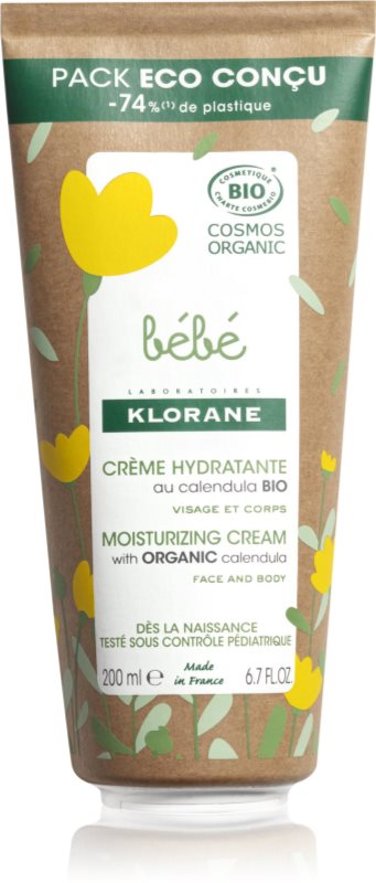 Klorane Bébé Calendula cremă hidratantă pentru pielea bebelusului s BIO měsíčkem lékařským 200 ml