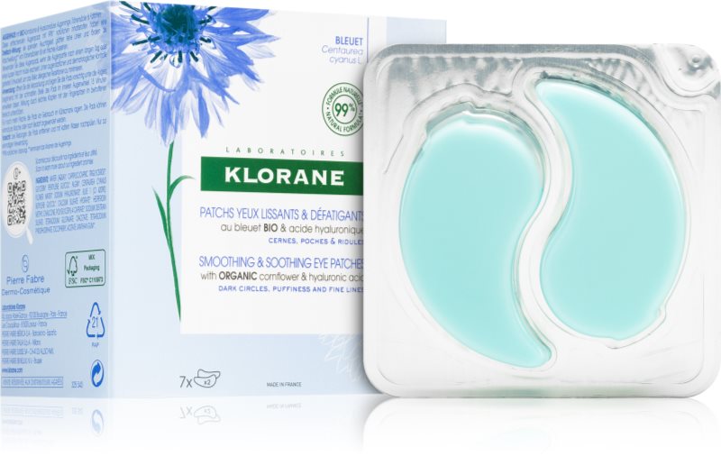 Klorane Cornflower Organic masca iluminatoare zona ochilor 7x2 buc