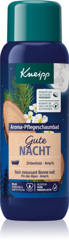 Kneipp Good Night spuma de baie Swiss Stone Pine & Balsam Torchwood 400 ml