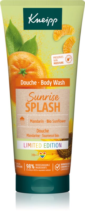 Kneipp Sunrise Splash gel de duș Mandarin & Bio Sunflower 200 ml