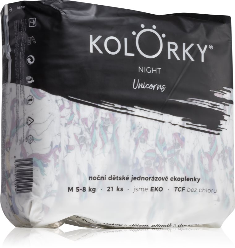 Kolorky Night Unicorn scutece ECO de unică folosință pentru ingrijire de noapte si protectie