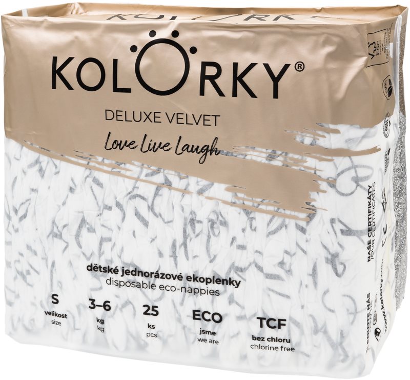 Kolorky Deluxe Velvet Love Live Laugh scutece ECO de unică folosință