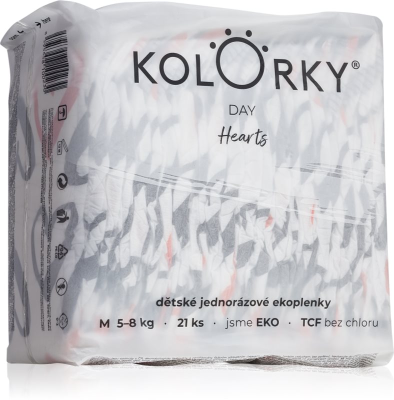 Kolorky Day Hearts scutece ECO de unică folosință
