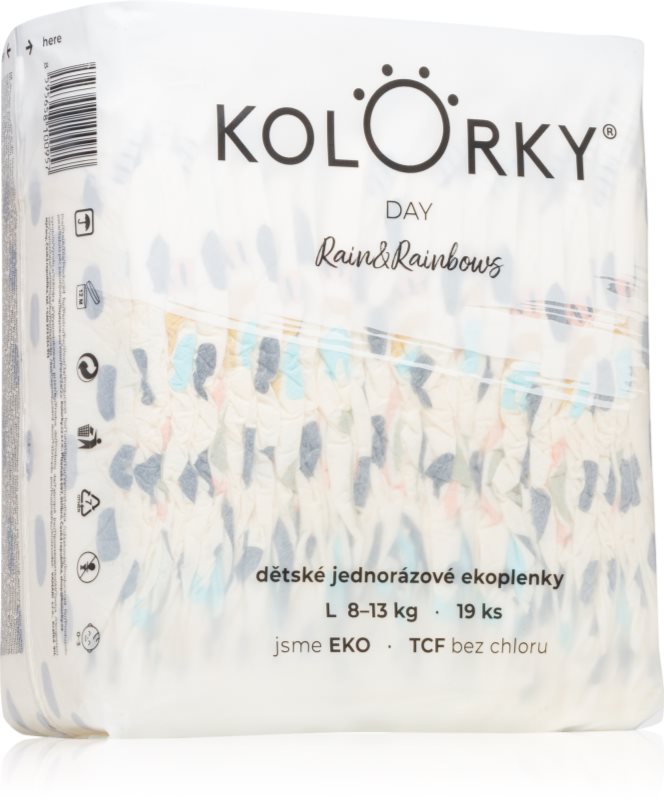 Kolorky Day Rain&Rainbow scutece ECO de unică folosință
