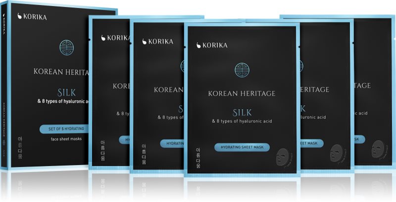 KORIKA Korean Heritage Set of 5 Hydrating Face Sheet Masks set de măști de față la un preț mai avantajos cu efect de hidratare