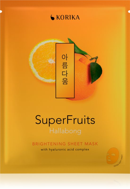 KORIKA SuperFruits Hallabong - Brightening Sheet Mask mască textilă iluminatoare Hallabong 25 g