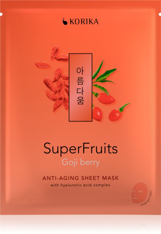 KORIKA SuperFruits Goji Berry - Anti-aging Sheet Mask Masca faciala cu efect de intinerire Goji berry 25 g