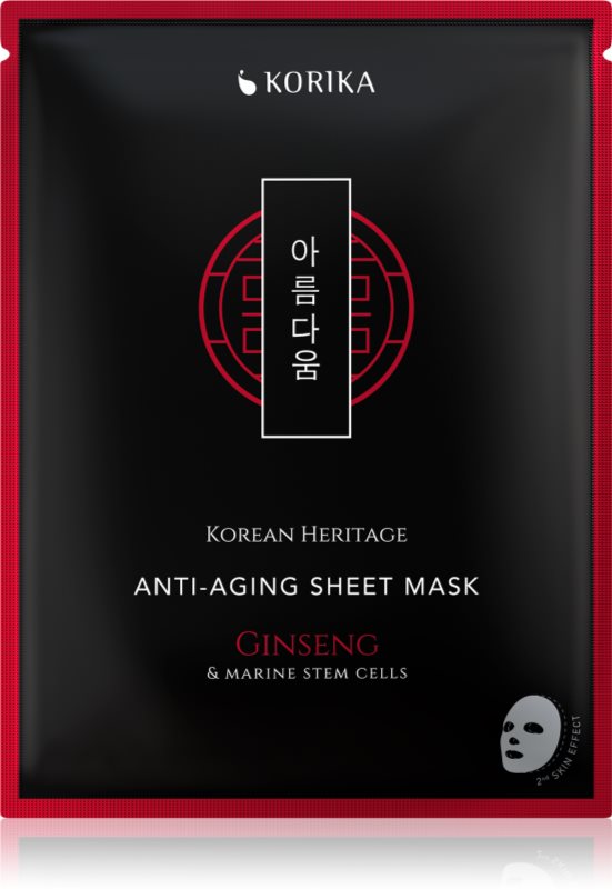 KORIKA Korean Heritage Red Ginseng & Adenosine Anti-aging Sheet Mask mască facială de pânză cu efect anti-rid 25 g