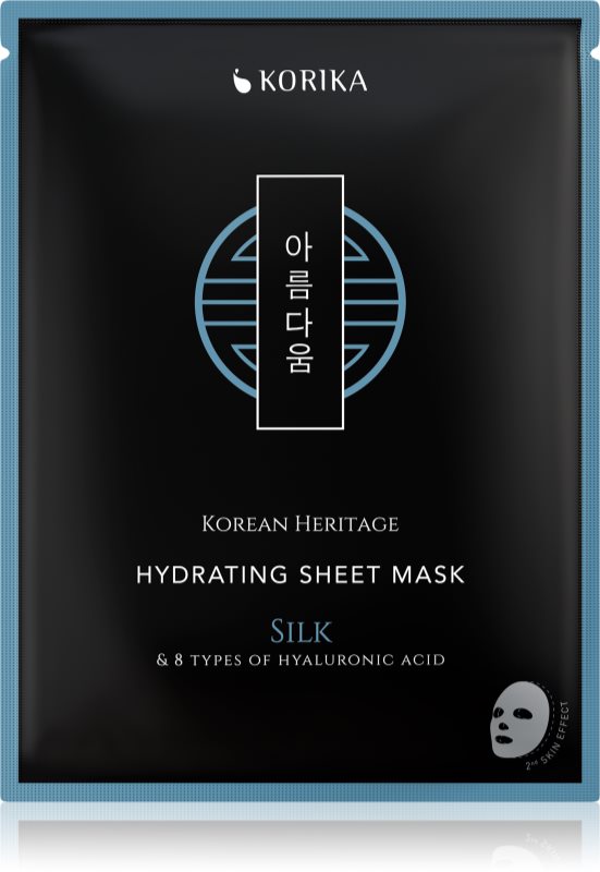 KORIKA Korean Heritage Silk & 8 Types of Hyaluronic Acid Hydrating Sheet Mask mască textilă hidratantă 25 g