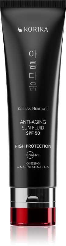 KORIKA Korean Heritage Ginseng & Marine Stem Cells Anti-aging Sun Fluid SPF 50 protective fluid împotriva îmbătrânirii pielii SPF 50 50 ml