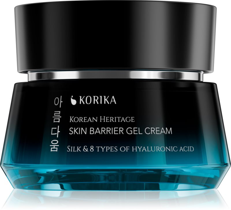 KORIKA Korean Heritage Silk & 8 Types of Hyaluronic Acid Skin Barrier Gel Cream gel-cremă hidratantă și calmantă 50 ml