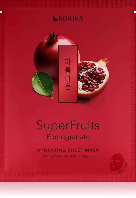 KORIKA SuperFruits Pomegranate - Hydrating Sheet Mask mască textilă hidratantă 25 g