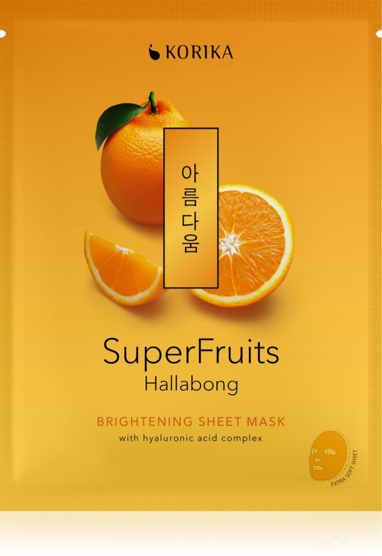 KORIKA SuperFruits Hallabong - Brightening Sheet Mask mască textilă iluminatoare 25 g