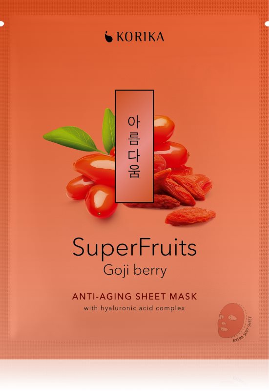 KORIKA SuperFruits Goji Berry - Anti-aging Sheet Mask Masca faciala cu efect de intinerire 25 g