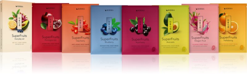 KORIKA SuperFruits Everyday Set of 7 Face Sheet Masks set de măști faciale 7x25 g
