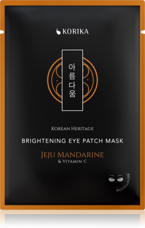 KORIKA Korean Heritage Brightening Eye Patch Mask Jeju Mandarine & Vitamin C masca iluminatoare zona ochilor 2 buc