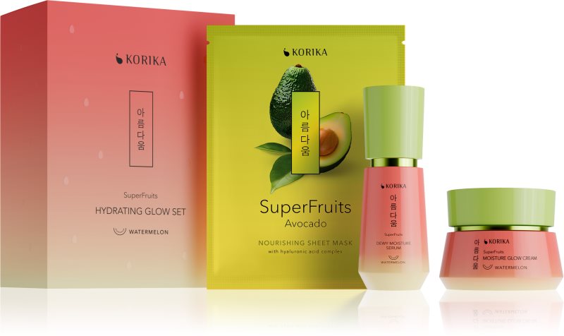 KORIKA SuperFruits Hydrating Glow set 3 pcs set cadou pentru hidratare intensa