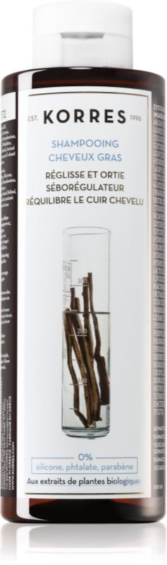 Korres Liquorice and Urtica șampon pentru păr gras 250 ml