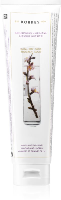 Korres Almond & Linseed masca hranitoare pentru păr uscat și deteriorat 125 ml