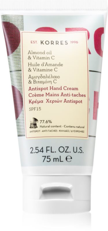 Korres Almond Oil & Vitamin C crema de maini impotriva petelor pigmentate SPF 15 75 ml
