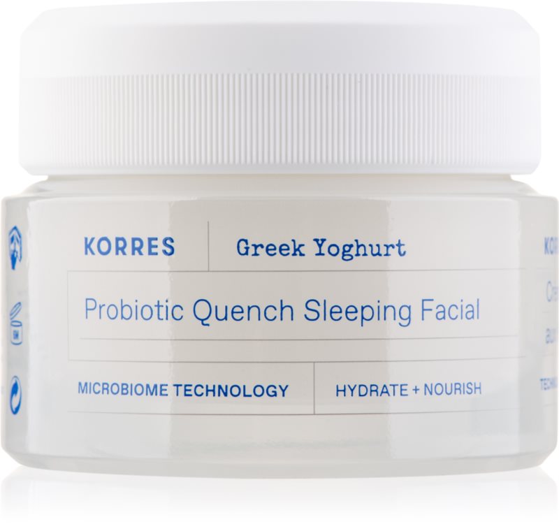 Korres Greek Yoghurt Probiotic Quench Sleeping Facial crema de noapte hranitoare cu probiotice 40 ml