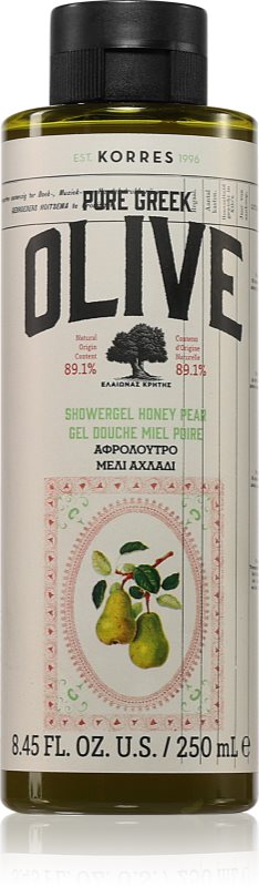 Korres Pure Greek Olive & Honey Pear gel de dus revigorant 250 ml