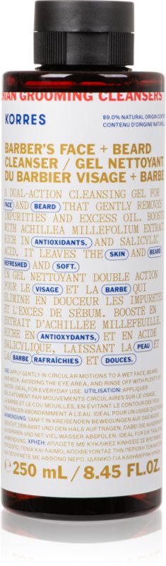 Korres Athenian Grooming gel de curățare pentru față și barbă 250 ml
