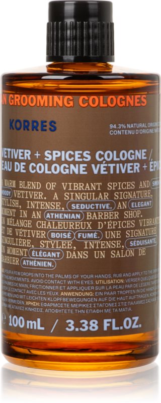 Korres Athenian Grooming eau de cologne pentru bărbați 100 ml
