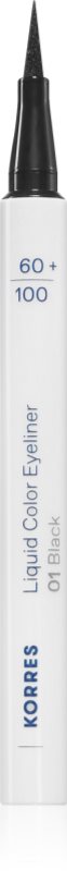 Korres Liquid Color Eyeliner eyeliner rezistent la apă tip cariocă culoare 01 Black 1 ml