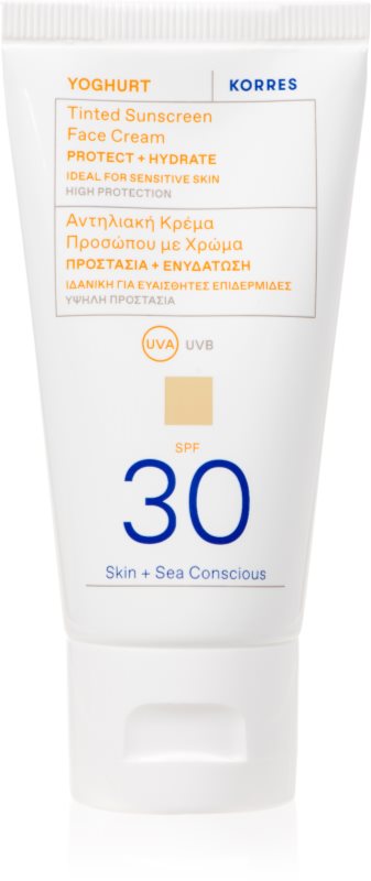 Korres Yoghurt Tinted Sunscreen lotiune de plaja tonifianta SPF 30 50 ml