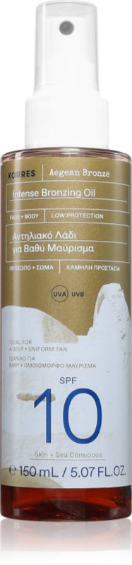 Korres Aegean Bronze ulei pentru plaja pentru a scoate in evidenta bronzul SPF 10 150 ml