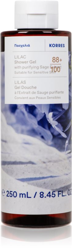 Korres Lilac gel de dus imbatator cu arome florale 250 ml