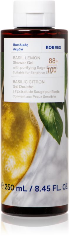 Korres Basil Lemon gel de dus revigorant