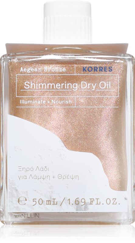 Korres Aegean Bronze ulei uscat multifuncțional cu sclipici pentru față, corp și păr 50 ml