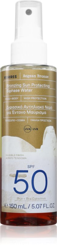 Korres Aegean Bronze ceață de piele pentru bronzare plaja SPF 50 150 ml