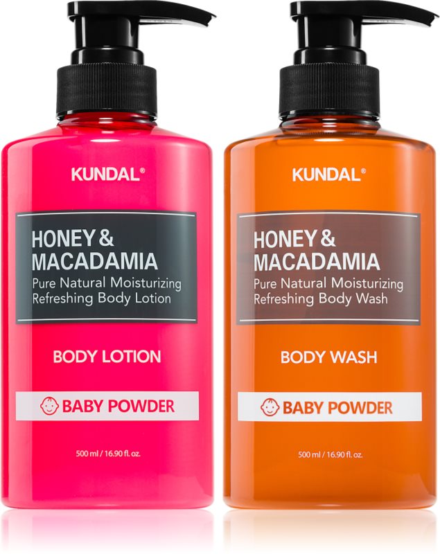 KUNDAL Honey & Macadamia Baby Powder set pentru corp