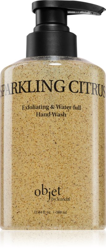 KUNDAL Objet Exfoliating & Waterfull Hand Wash Săpun lichid hrănitor pentru mâini cu efect de exfoliere cu parfum Sparkling Citrus 380 ml