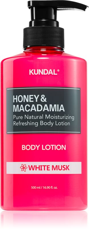 KUNDAL Honey & Macadamia White Musk lotiune de corp hranitoare cu efect de hidratare 500 ml