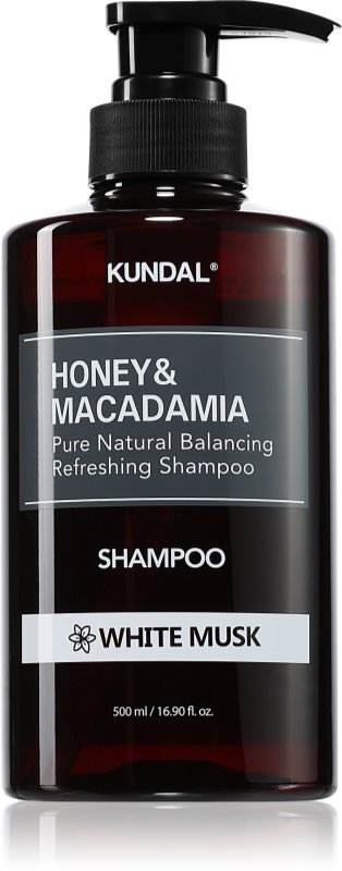 KUNDAL Honey & Macadamia White Musk sampon natural pentru păr uscat și deteriorat 500 ml