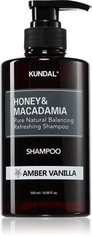 KUNDAL Honey & Macadamia Amber Vanilla sampon natural pentru păr uscat și deteriorat 500 ml