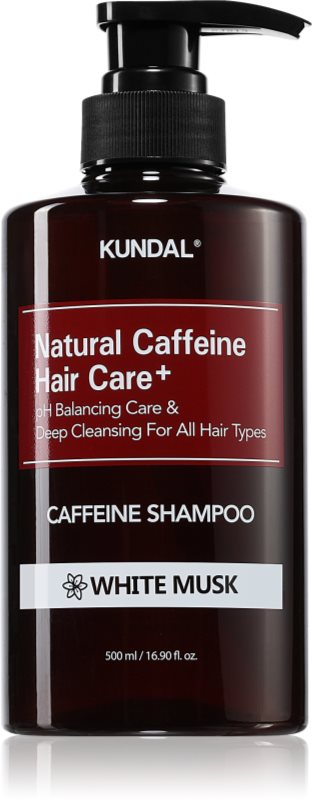 KUNDAL Caffeine Shampoo White Musk sampon natural impotriva caderii parului 500 ml