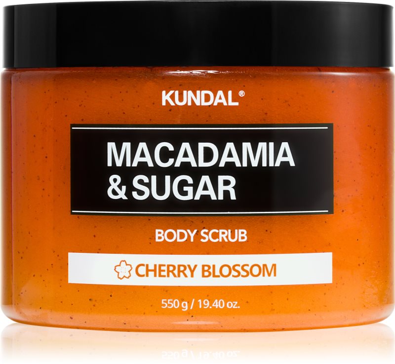 KUNDAL Macadamia & Sugar White Musk exfoliant din zahar unt de shea 550 g