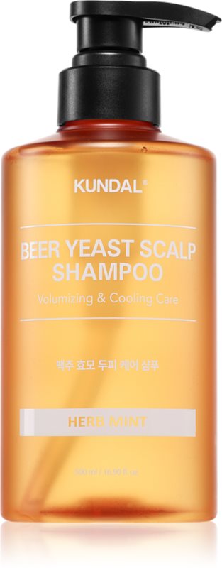 KUNDAL Beer Yeast Hair Loss Relief Shampoo sampon de par revigorant impotriva caderii parului cu parfum Herb Mint 500 ml