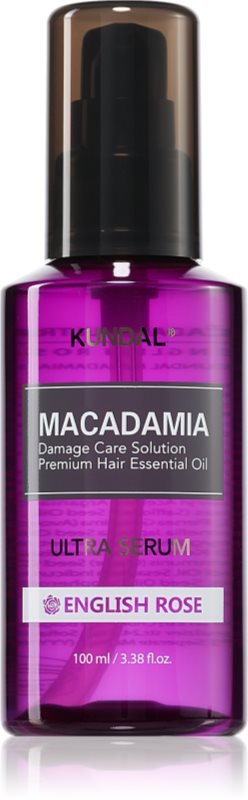 KUNDAL Macadamia Ultra Serum English Rose ser ulei regenerator pentru par deteriorat 100 ml