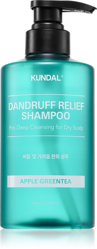KUNDAL Dandruff Relief Shampoo Apple Green Tea șampon anti-mătreață și anti-mâncărime pentru piele uscata 500 ml