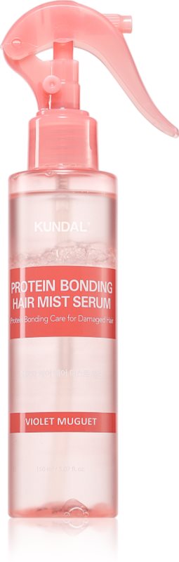 KUNDAL Protein Bonding Care Hair Mist Serum ser de păr fortifiant și regenerator pentru păr uscat și deteriorat cu parfum Violet Muguet 150 ml