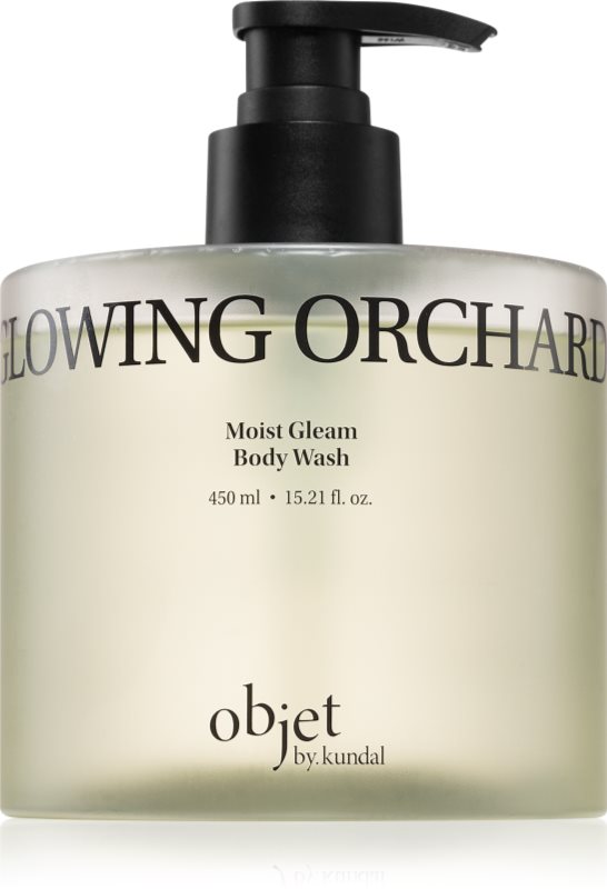 KUNDAL Objet Moist Gleam Body Wash gel parfumat pentru duș pentru hidratare intensa cu parfum Glowing Orchard 450 ml