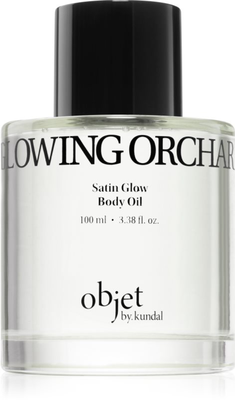 KUNDAL Objet Satin Glow Body Oil ulei de corp hranitor pentru hidratare intensa cu parfum Glowing Orchard 100 ml