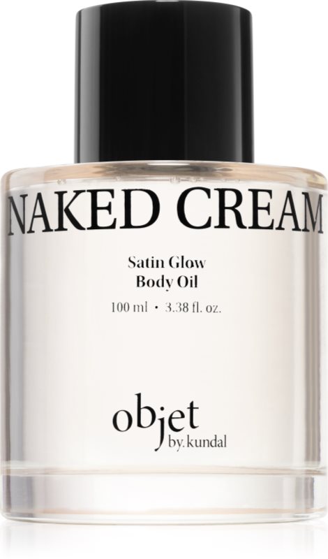 KUNDAL Objet Satin Glow Body Oil ulei de corp hranitor pentru hidratare intensa cu parfum Naked Cream 100 ml