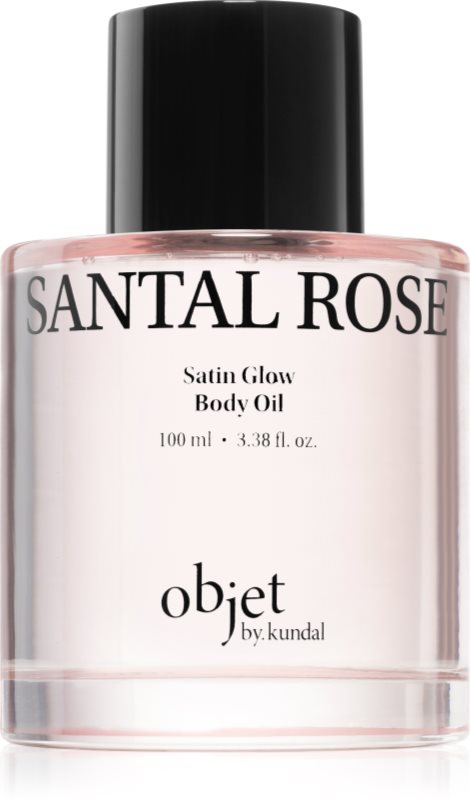KUNDAL Objet Satin Glow Body Oil ulei de corp hranitor pentru hidratare intensa cu parfum Santal Rose 100 ml